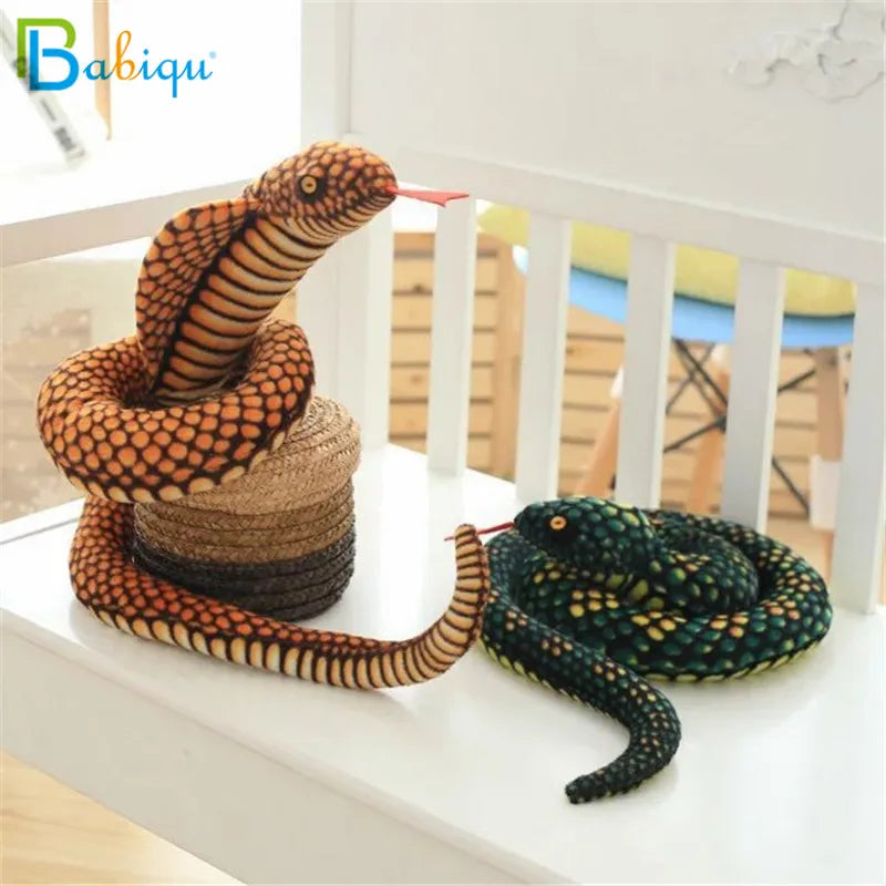 1pc 110/130cm Simulation Cobra and Python Snake Plush Toy Soft Stuffed Zodiac Dolls Funny Gift for Children Kids Party Toys