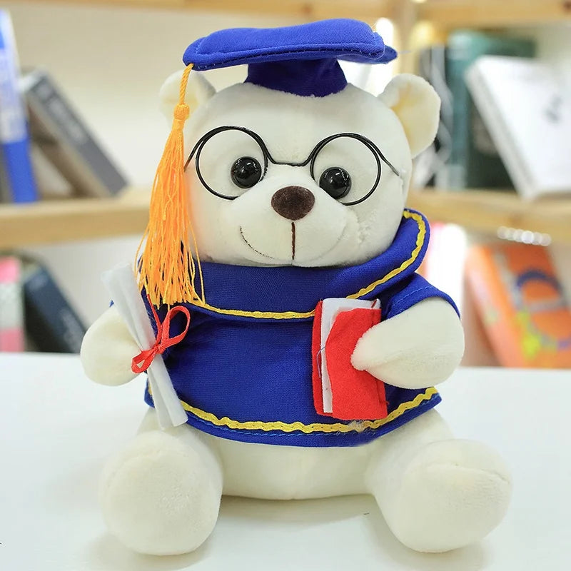 1pc 18/23cm Cute Dr. Bear Plush Toy Stuffed Soft Kawaii Teddy bear Animal Dolls Graduation Gifts for Kids Children Girls