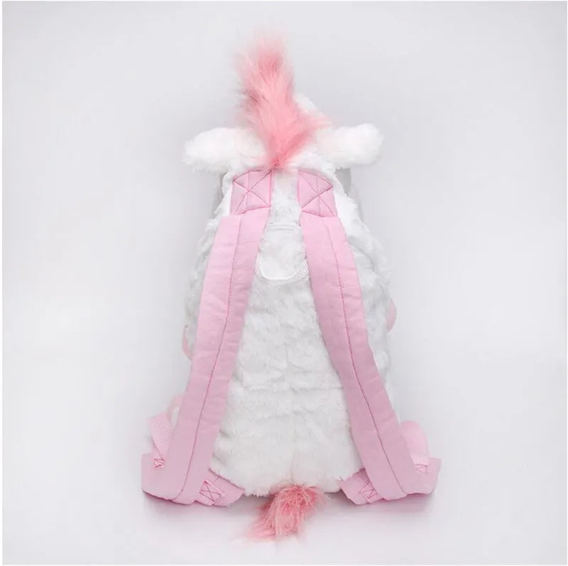 45cm And 60cm Fluffy Unicorn Plush Backpack