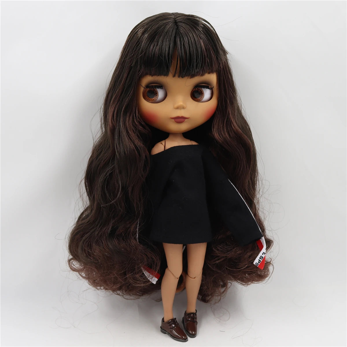 ICY DBS Blyth doll 1/6 bjd black mix brown hair joint body 30cm doll custom doll DIY anime girls