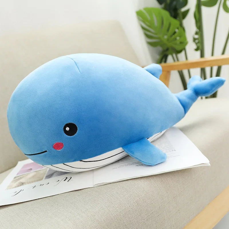 Kawaii Soft Whale Plush Toy Cartoon Animal Fish Stuffed Doll Sleeping Pillow Cushion Girlfriend Christmas Birthday Present