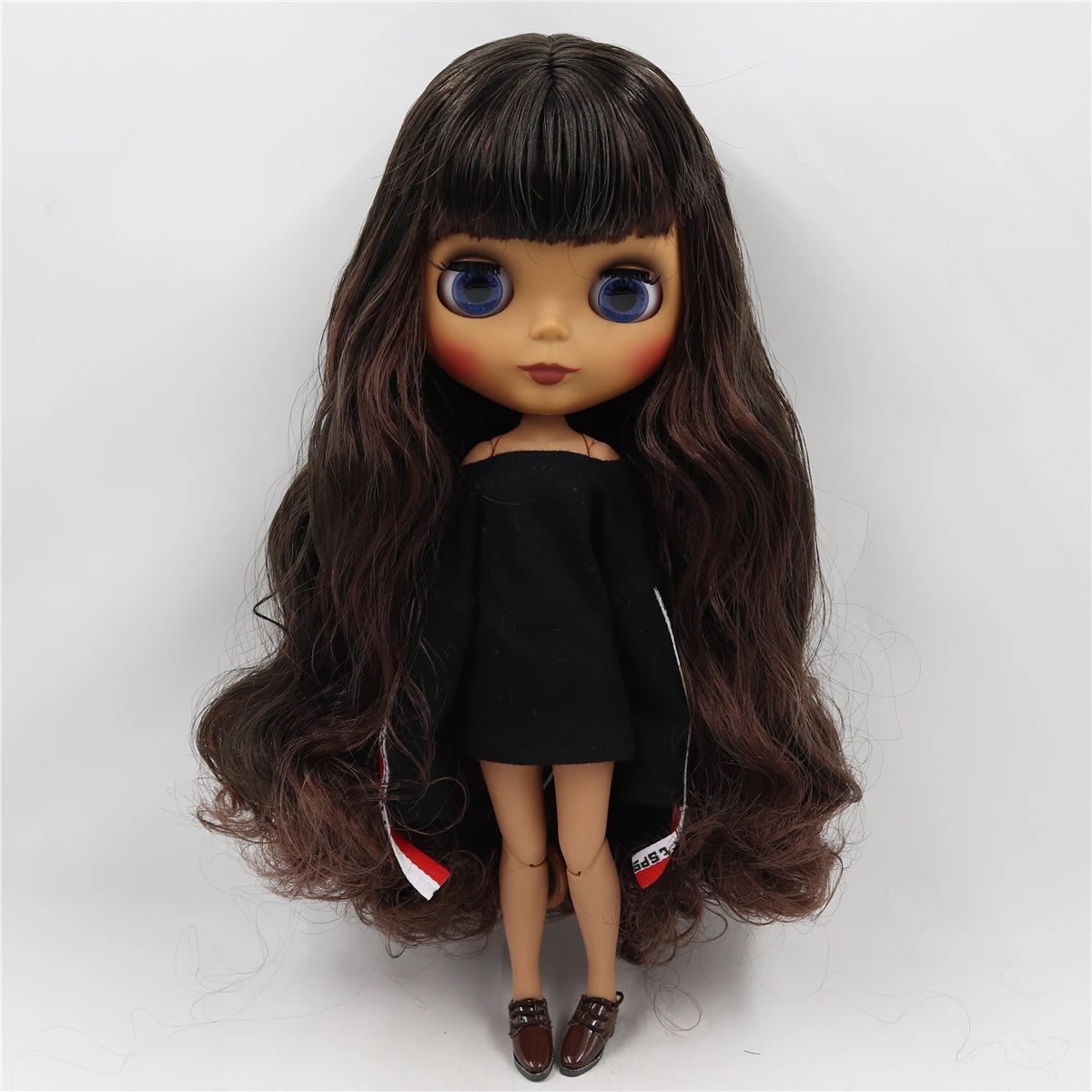 ICY DBS Blyth doll 1/6 bjd black mix brown hair joint body 30cm doll custom doll DIY anime girls