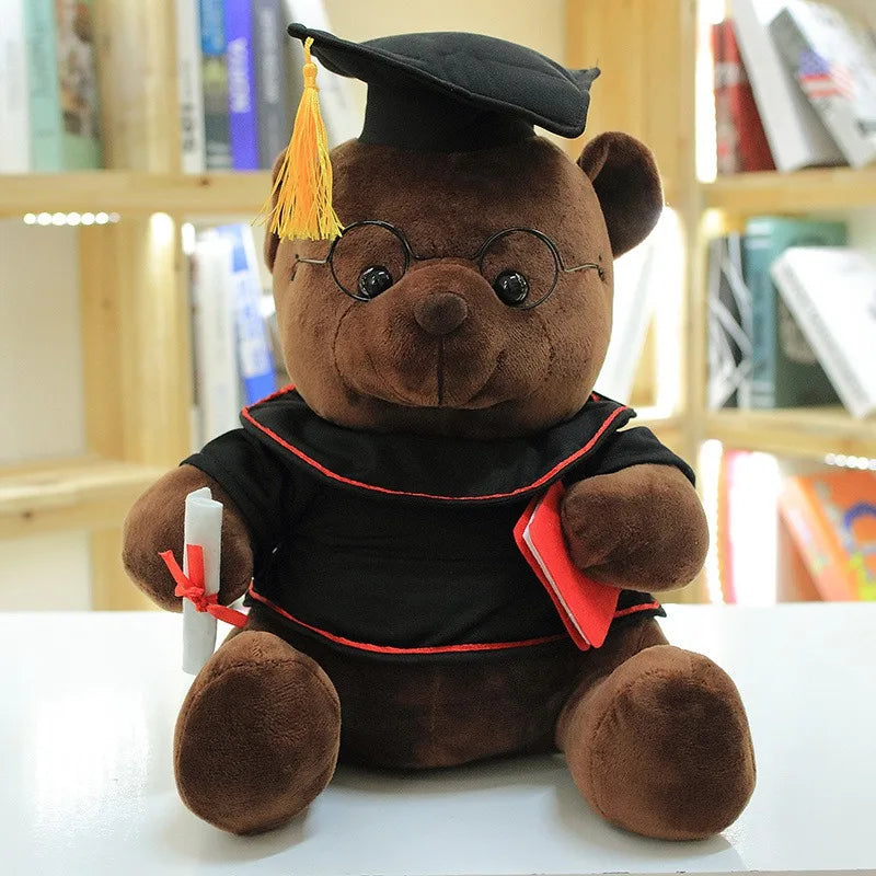 1pc 18/23cm Cute Dr. Bear Plush Toy Stuffed Soft Kawaii Teddy bear Animal Dolls Graduation Gifts for Kids Children Girls