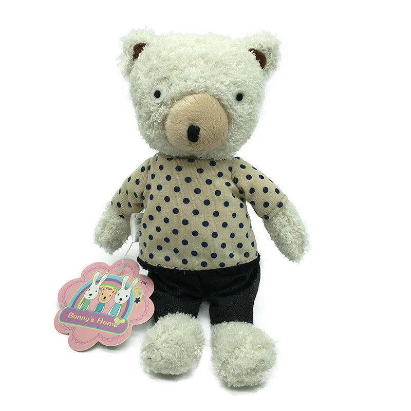 Cute Teddy Bear Plush Dolls Soft Stuffed Wearing Clothes Bears Sleeping Appease Bear Toys Gifts for Girls