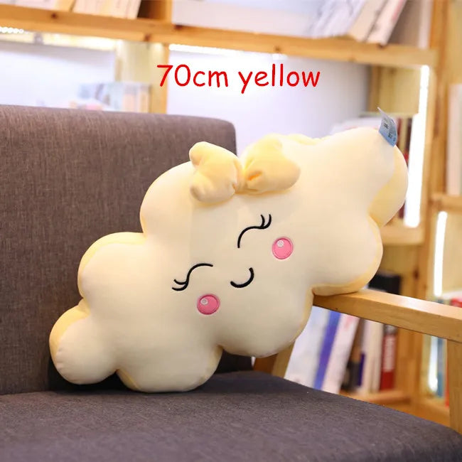 New Large Cartoon Cloud Plush Pillow super Soft Cushion Lovey Smile Cloud Stuffed Plush Toys Gift