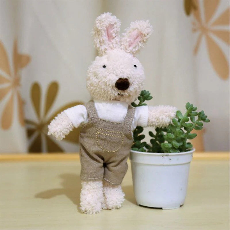 Mini 18cm Rabbit Plush Pendant Dolls Bunny Bag Pendants Keychain Stuffed Animals Toys Clothes Bears Doll Toy for Girls Gifts