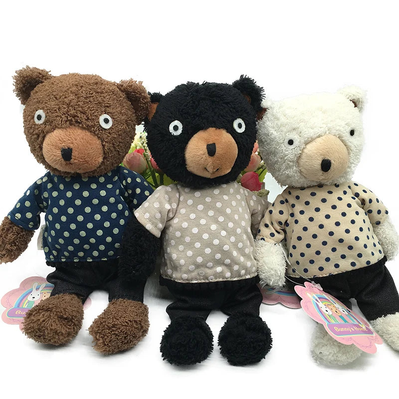 Cute Teddy Bear Plush Dolls Soft Stuffed Wearing Clothes Bears Sleeping Appease Bear Toys Gifts for Girls