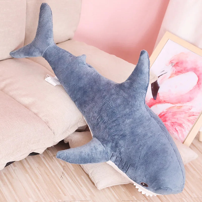 30cm Blue Shark Reading Pillow For kids Plush Funny Toy Stuffed Shark Children Boys Cushion Girl Animal  Birthday Kid Brinquedos