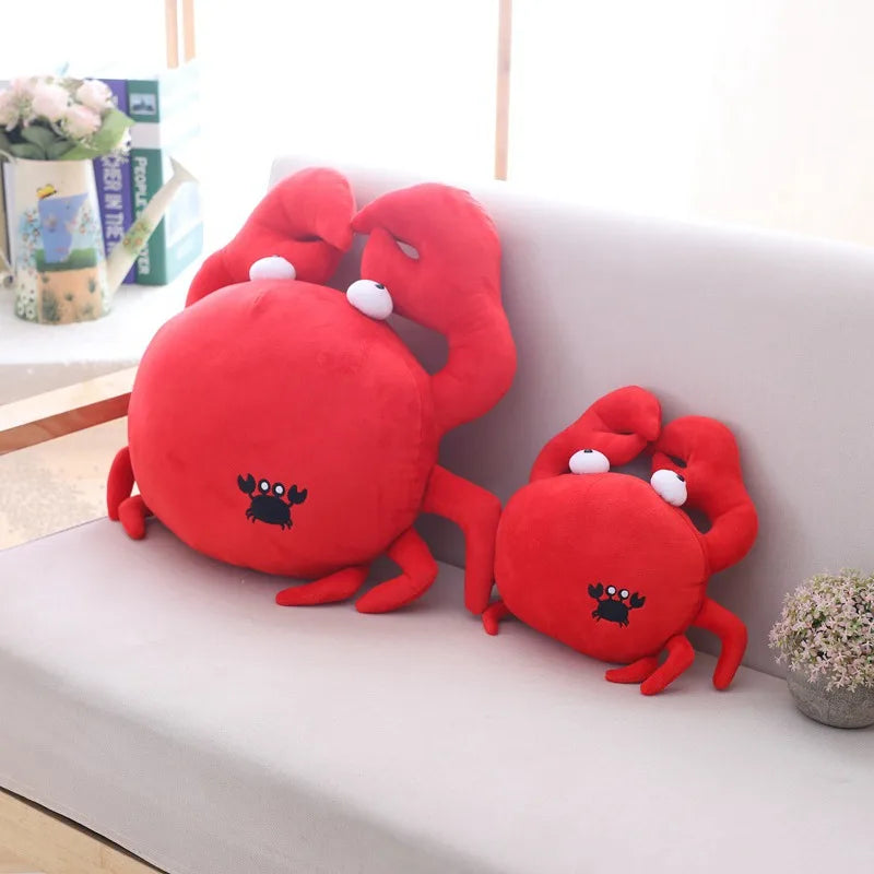 20cm-50cm Kawaii Funny Crab Plush Pillow Soft Red Crab Stuffed Cartoon Animal Toy Sofa Home Decoration Cushion Doll Friends Gift