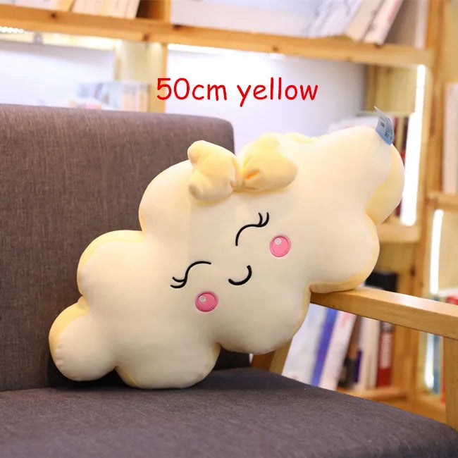 New Large Cartoon Cloud Plush Pillow super Soft Cushion Lovey Smile Cloud Stuffed Plush Toys Gift