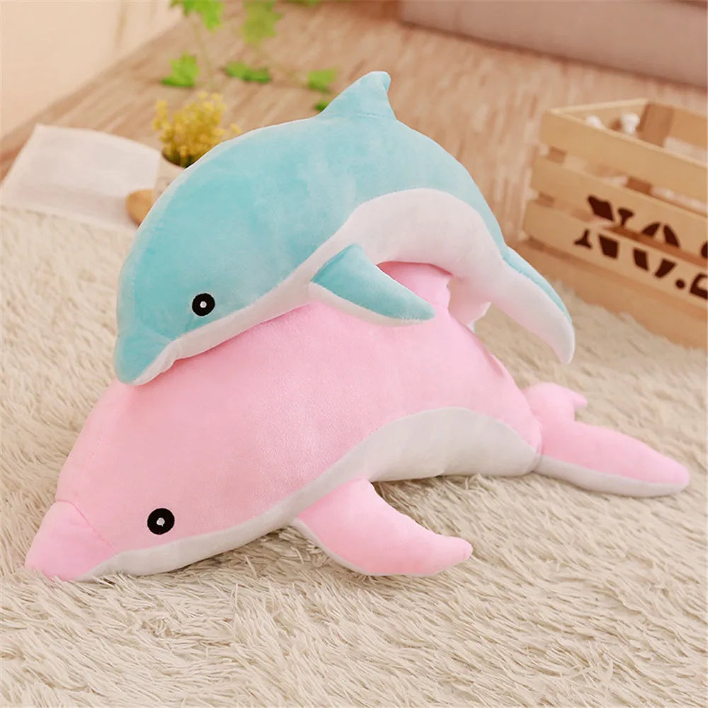 Low Price 30cm Kawaii Dolphin Plush Doll Stuffed Down Cotton Anima Nap Pillow Creative Kids Toy Christmas Gift for Girls