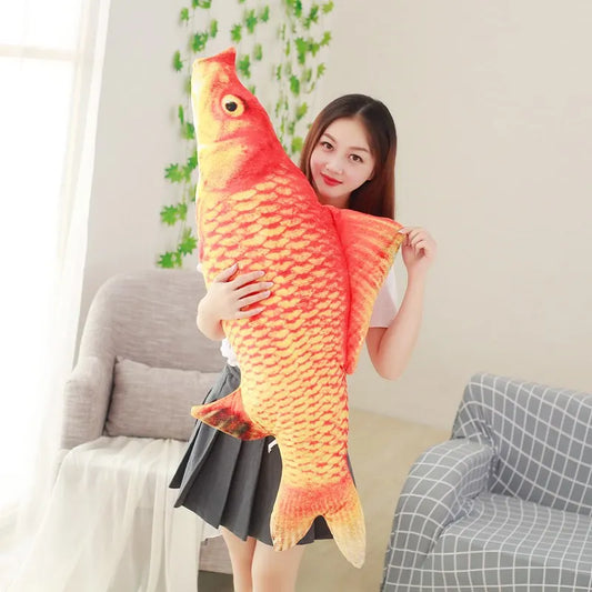 20cm/30cm/40cm Lucky Red Carp Plush Toys Soft Stuffed Animal Koi Fish Dolls Creative Pillows for Cats Dogs Kids Christmas Gifts