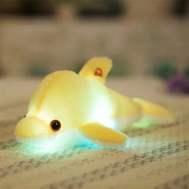 32cm Cute Creative Luminous Plush Toy Dolphin Doll Glowing LED Light Animal Toys Colorful Doll Pillow kid Children's Lovely Gift