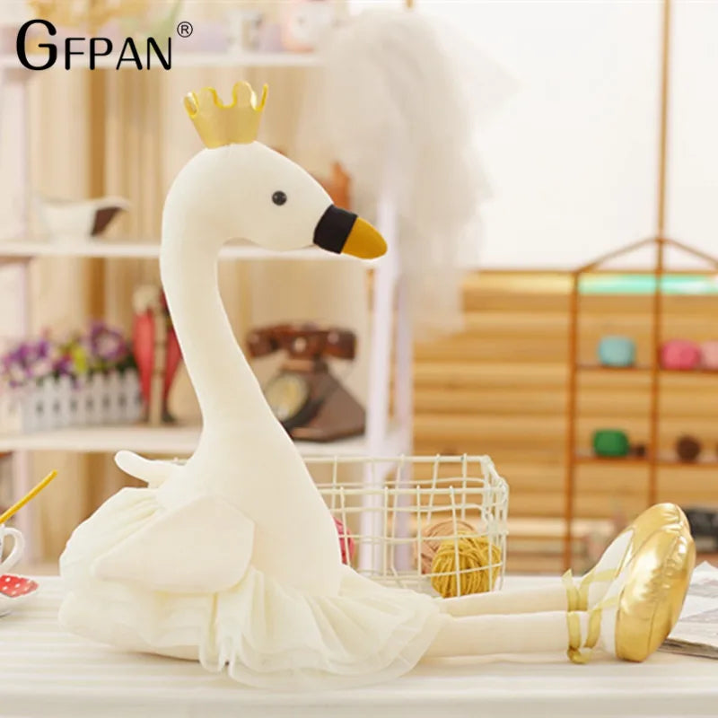 1pc Beautiful Skirt Swan White&Pink Color Super Lovely Animal Stuffed&Plush Baby Cotton Toys Party Doll For Children Girls Kids