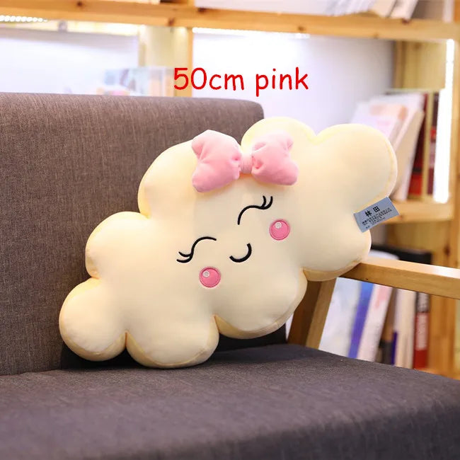 New Large Cartoon Cloud Plush Pillow super Soft Cushion Lovey Smile Cloud Stuffed Plush Toys Gift