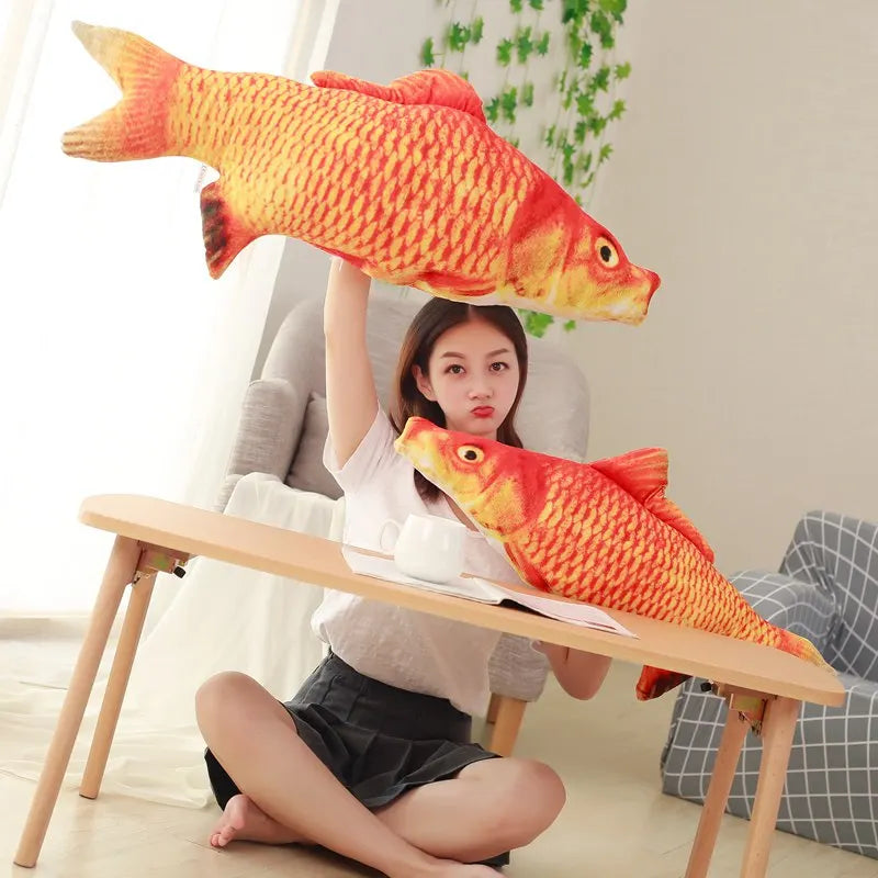 20cm/30cm/40cm Lucky Red Carp Plush Toys Soft Stuffed Animal Koi Fish Dolls Creative Pillows for Cats Dogs Kids Christmas Gifts