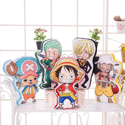 50cm Creative 3D Anime ONE PIECE Figure Plush Pillow Stuffed Toy Cartoon Luffy Sanji Zoro Usopp Chopper Cute Doll