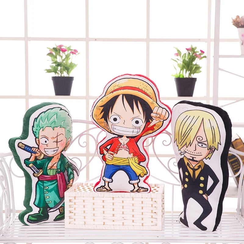 50cm Creative 3D Anime ONE PIECE Figure Plush Pillow Stuffed Toy Cartoon Luffy Sanji Zoro Usopp Chopper Cute Doll