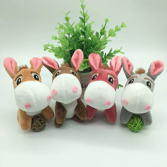 1pc 10cm Kawaii Donkey Bag Pendant Plush Toys Soft Stuffed Animals Mini Key Chian Plush Dolls for Children Girls Gifts