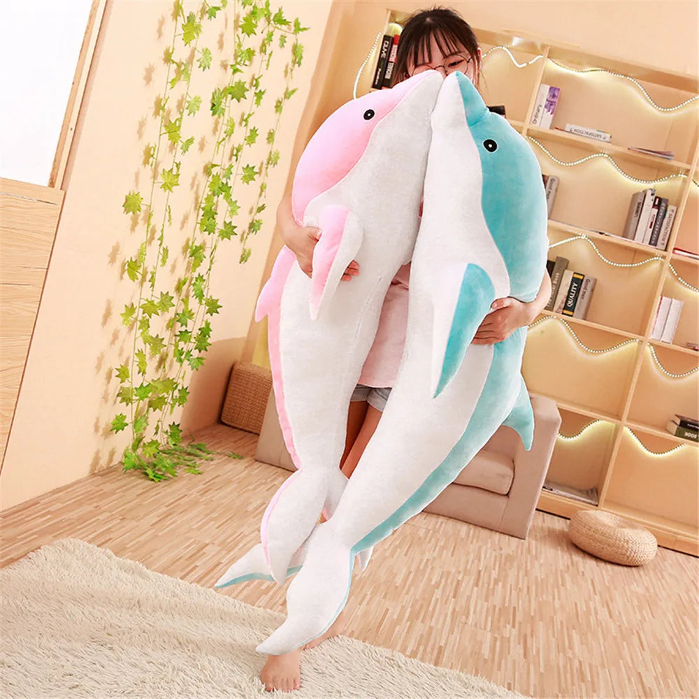 Low Price 30cm Kawaii Dolphin Plush Doll Stuffed Down Cotton Anima Nap Pillow Creative Kids Toy Christmas Gift for Girls