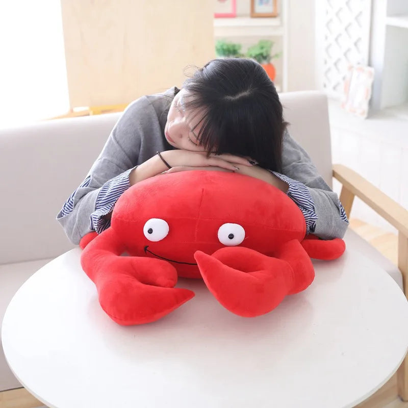 20cm-50cm Kawaii Funny Crab Plush Pillow Soft Red Crab Stuffed Cartoon Animal Toy Sofa Home Decoration Cushion Doll Friends Gift