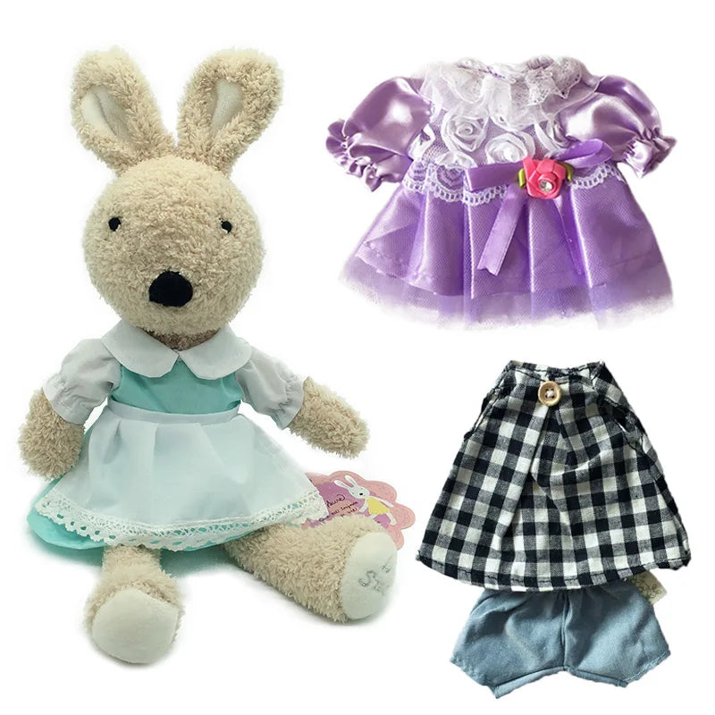 Lovely Bunny Rabbit Plush Stuffed Toys Dolls with Change Clothes Soft Toys for Children Girls Kids Toys Gifts for the New Year