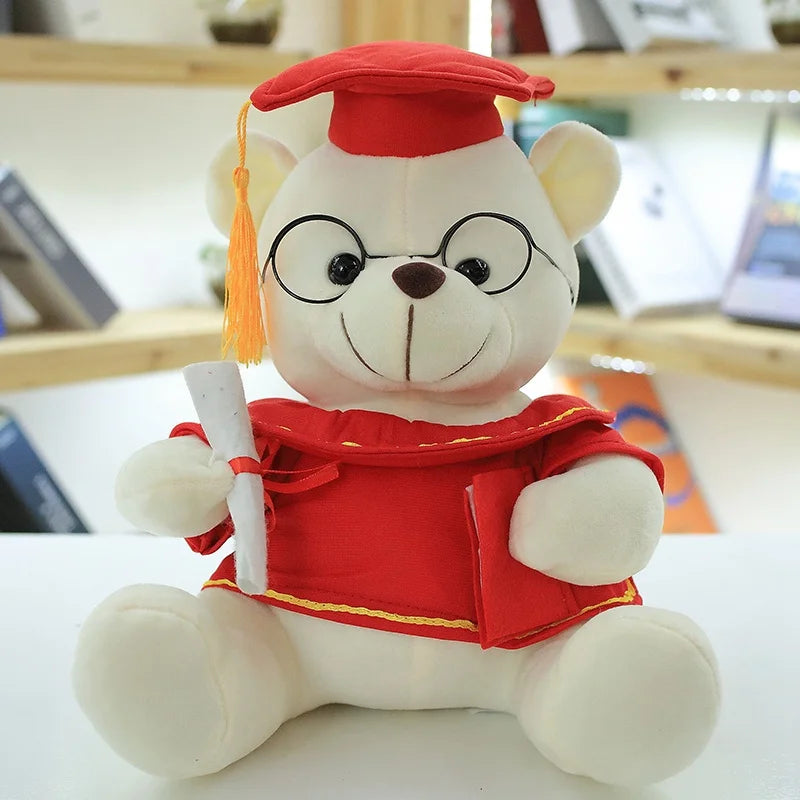 1pc 18/23cm Cute Dr. Bear Plush Toy Stuffed Soft Kawaii Teddy bear Animal Dolls Graduation Gifts for Kids Children Girls