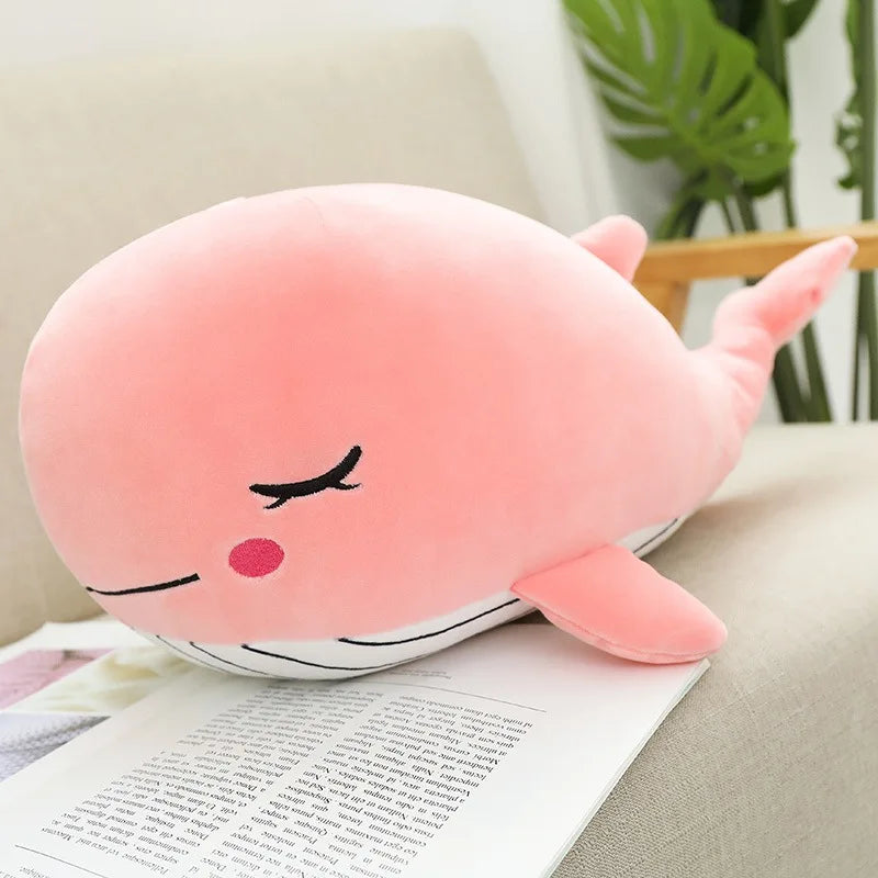 Kawaii Soft Whale Plush Toy Cartoon Animal Fish Stuffed Doll Sleeping Pillow Cushion Girlfriend Christmas Birthday Present