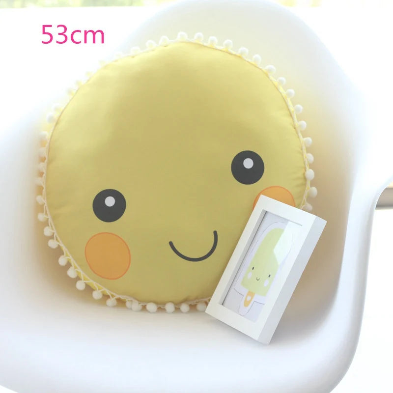 1pc 42cm/53cm Cute Sunflower Plush Pillow Soft Stuffed Cartoon Smiling Face Cushion Flower Toys Valentine's Day Girls Kids Gifts