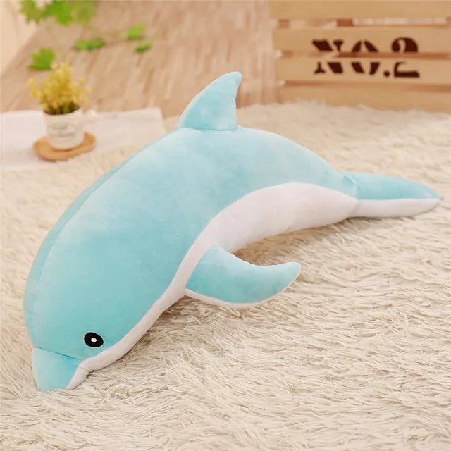 Low Price 30cm Kawaii Dolphin Plush Doll Stuffed Down Cotton Anima Nap Pillow Creative Kids Toy Christmas Gift for Girls