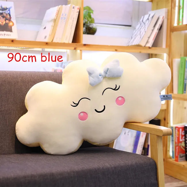 New Large Cartoon Cloud Plush Pillow super Soft Cushion Lovey Smile Cloud Stuffed Plush Toys Gift