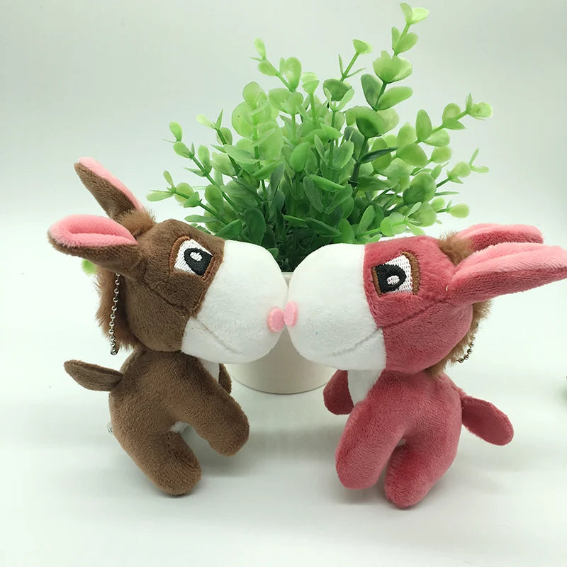 1pc 10cm Kawaii Donkey Bag Pendant Plush Toys Soft Stuffed Animals Mini Key Chian Plush Dolls for Children Girls Gifts