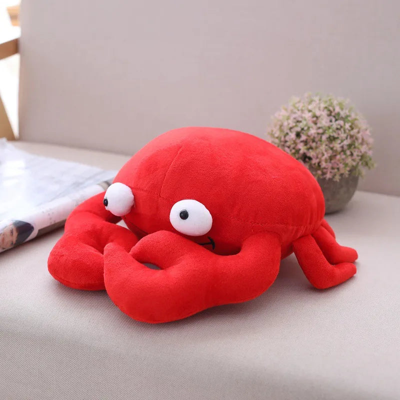 20cm-50cm Kawaii Funny Crab Plush Pillow Soft Red Crab Stuffed Cartoon Animal Toy Sofa Home Decoration Cushion Doll Friends Gift