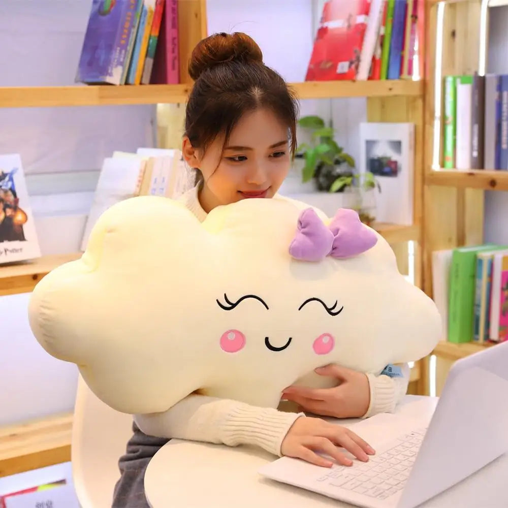 New Large Cartoon Cloud Plush Pillow super Soft Cushion Lovey Smile Cloud Stuffed Plush Toys Gift