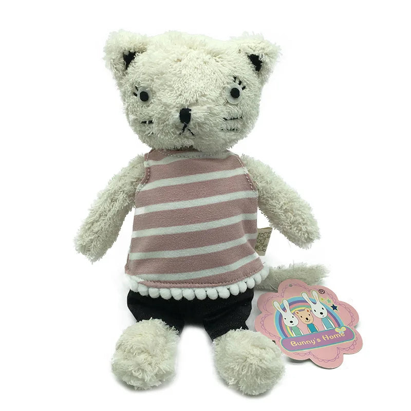 1pc 25cm/35cm/50cm Kawaii Cat Plush Dolls Stuffed Animals Soft Stripe Clothes Cats Plush Toys for Girls Children Birthday Gifts