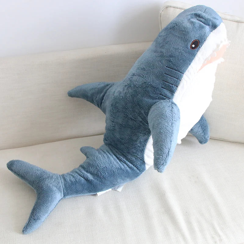 140cm Giant Big Funny Soft Bite Shark Plush Toy Stuffed Cute Animal Reading Pillow Appease Cushion Doll  Gift For Children Baby