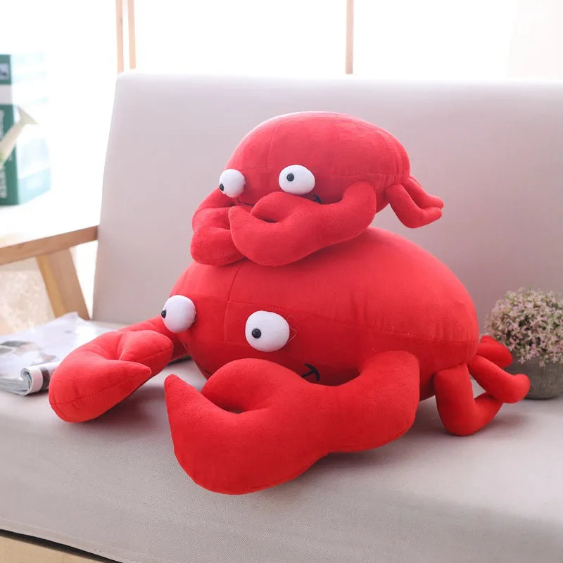 20cm-50cm Kawaii Funny Crab Plush Pillow Soft Red Crab Stuffed Cartoon Animal Toy Sofa Home Decoration Cushion Doll Friends Gift