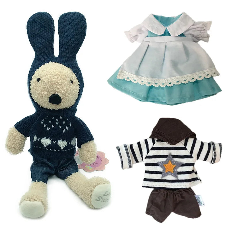 Lovely Bunny Rabbit Plush Stuffed Toys Dolls with Change Clothes Soft Toys for Children Girls Kids Toys Gifts for the New Year