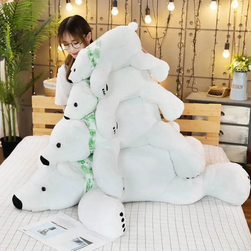 Big Polar Bear Plush Toy Soft Cartoon Animal Cute Teddy Bear Stuffed Doll Long Pillow Cushion Kids Christmas Gift High Quality