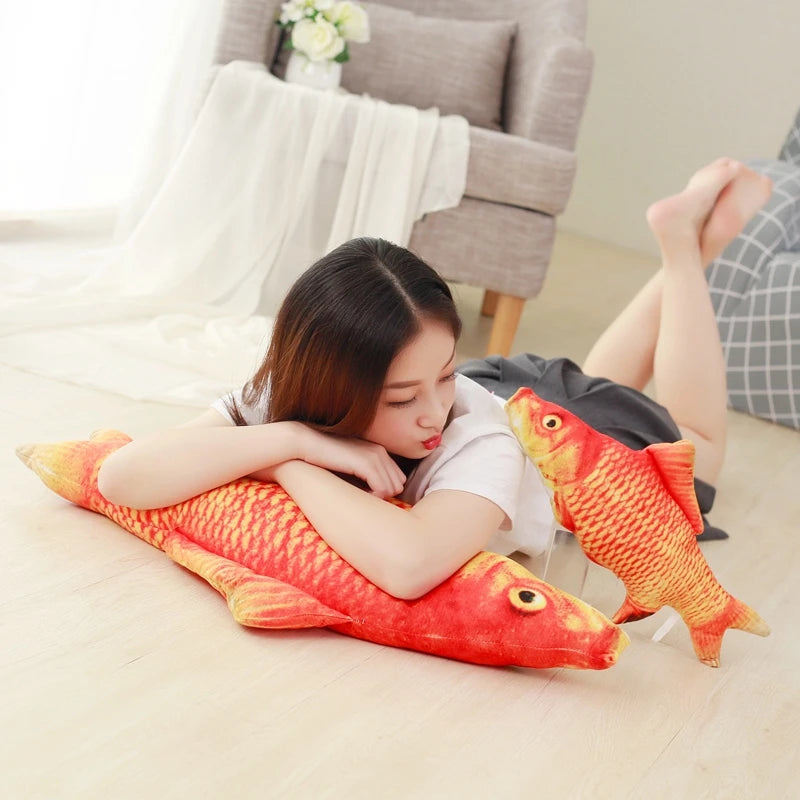 20cm/30cm/40cm Lucky Red Carp Plush Toys Soft Stuffed Animal Koi Fish Dolls Creative Pillows for Cats Dogs Kids Christmas Gifts