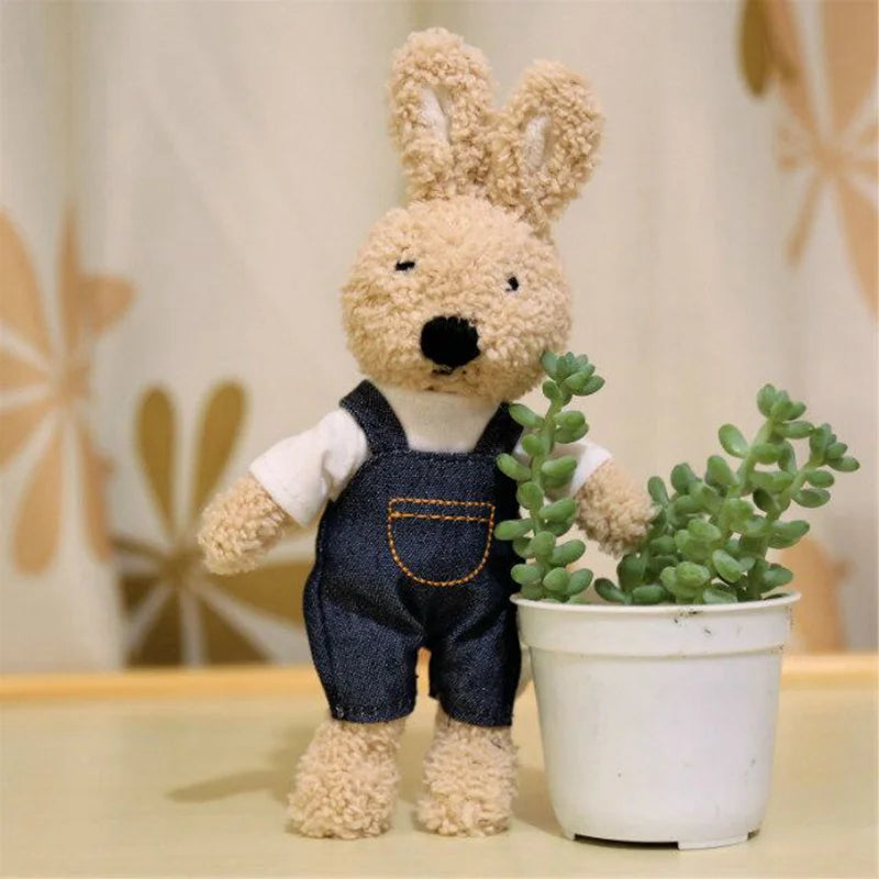 Mini 18cm Rabbit Plush Pendant Dolls Bunny Bag Pendants Keychain Stuffed Animals Toys Clothes Bears Doll Toy for Girls Gifts