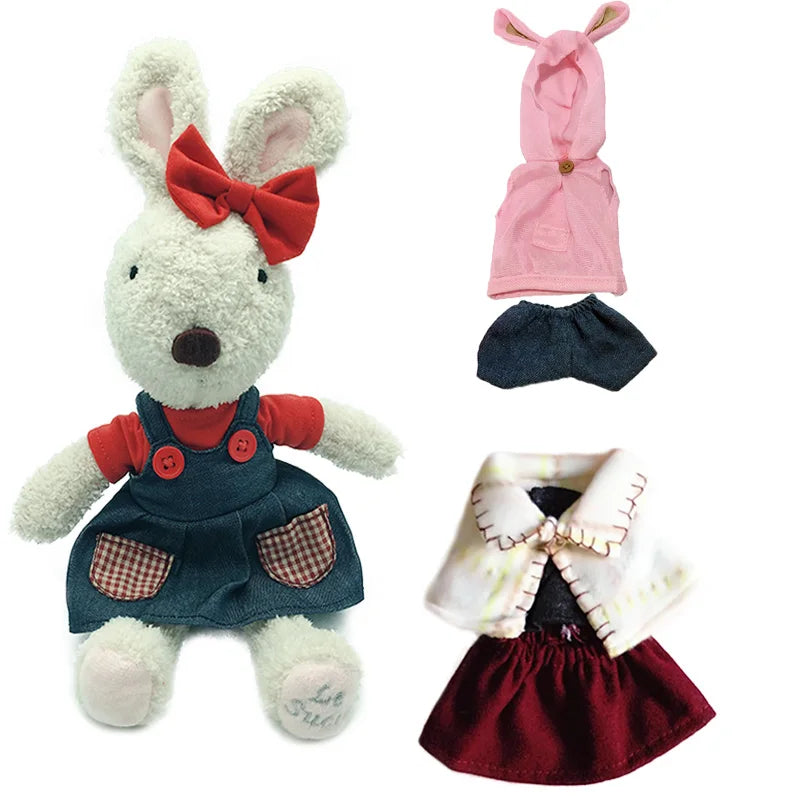 Lovely Bunny Rabbit Plush Stuffed Toys Dolls with Change Clothes Soft Toys for Children Girls Kids Toys Gifts for the New Year