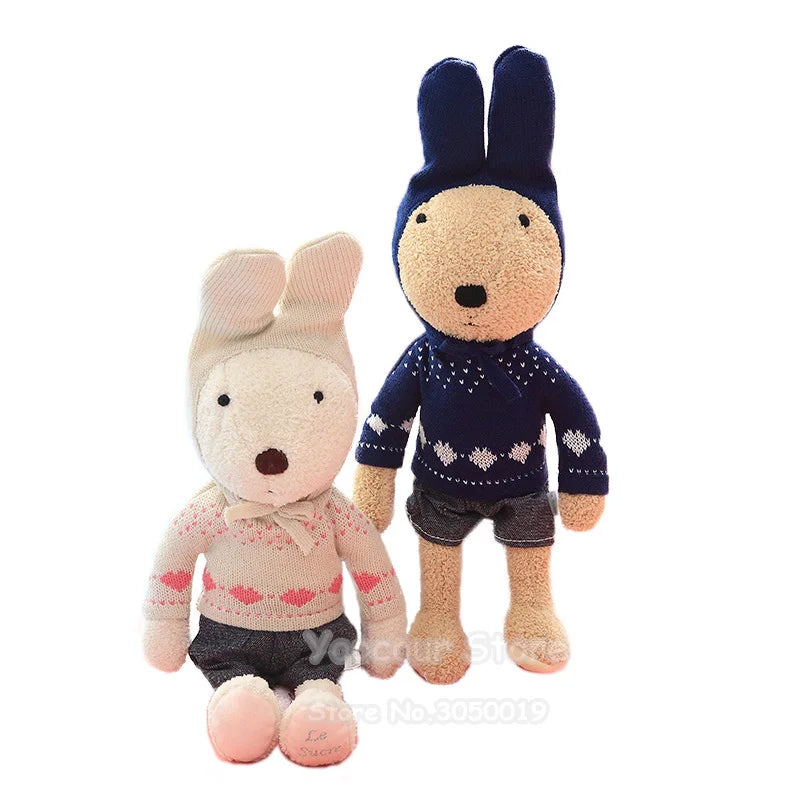 1pc Cute Le Sucre Rabbit Plush Doll Sweater Clothes Bunny Rabbits Stuffed Animals Toys for Girls Children Birthday Gifts