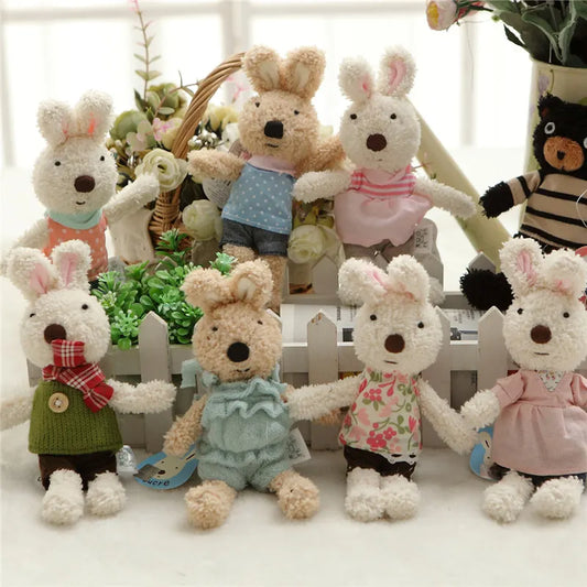 18cm Kawaii Rabbit Pendant Plush Doll  Mini Bunny Bag Pendants Keychain Stuffed Animals Toys Clothes Rabbits Doll Toy for Girls