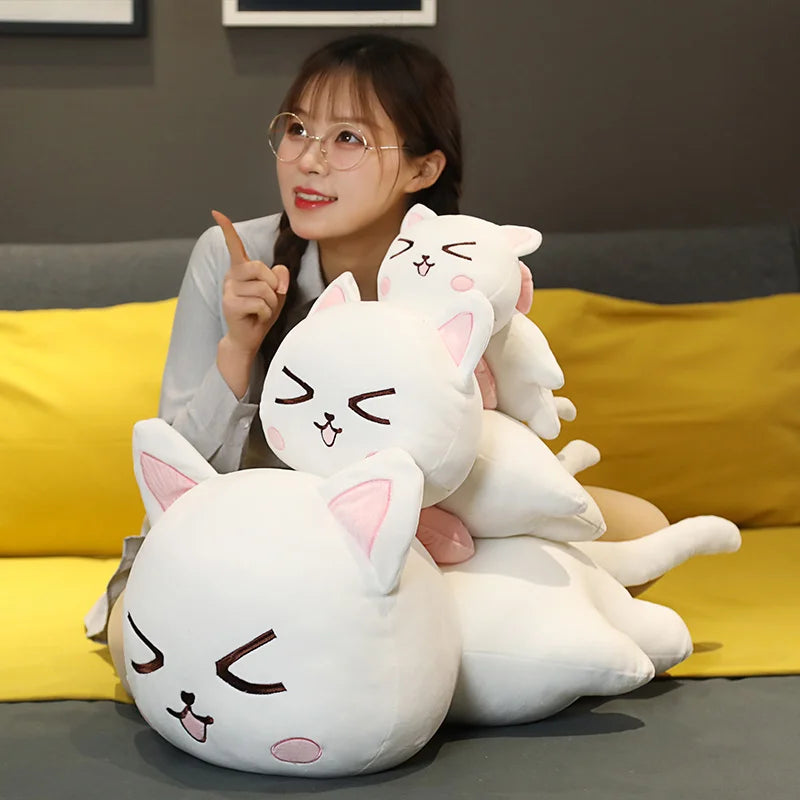 28/40/65cm Cute Lying Cat Plush Toys Stuffed Soft Animal Dolls Lovely Cat Pillow Toys for Children Girls Birthday Gifts