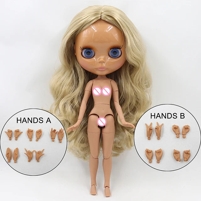 ICY DBS Blyth Doll 1/6 BJD Joint Body 30cm Nude Doll White Skin Tan Skin Dark Skin Special Price Girls Gift Random Eyes Colors