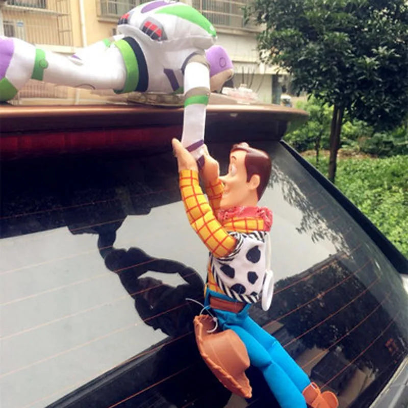 Toy Story Woody Buzz Lightyear Car Plush Toys Outside Hang Toy Auto Accessories Car Decoration Car Roof Doll Cartoon Decoration