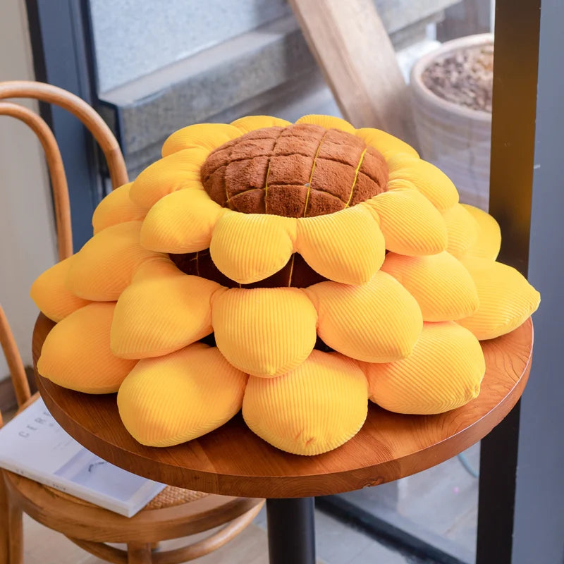 40/50/70CM 1pc Stuffed Sunflower Plush Plant Seat Cushion Flowers Decor Pillow Props For Sofa Chair Indoor Floor