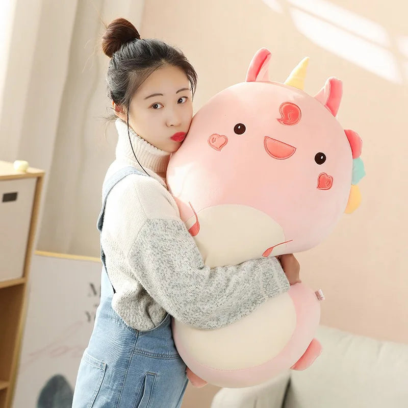 80cm Squish Pillow Plush Toy Animal Kawaii Unicorn Dinosaur Lion Soft Big Pillow Buddy Stuffed Cushion Valentine's Gift For Girl