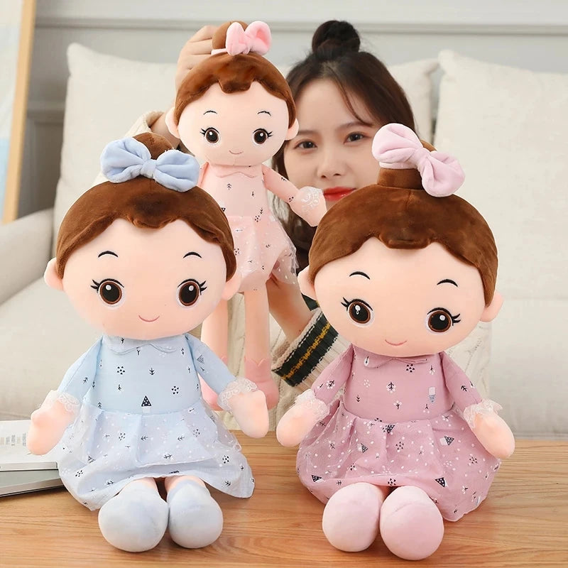 45/90cm Super Kawaii Plush Girls Doll with Clothes Kid Girls Baby Appease Toys Stuffed Soft Cartoon Plush Toys for Children Gift